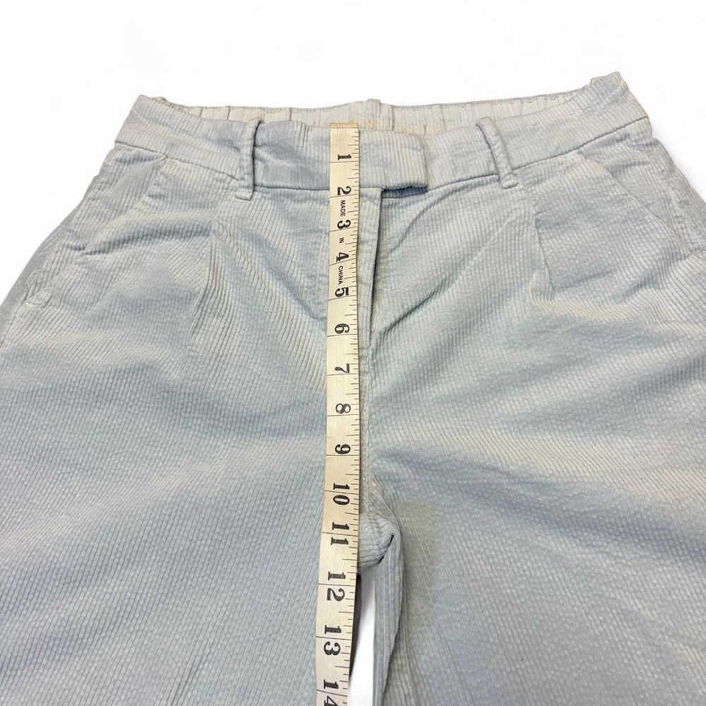 American Eagle Wide Leg Trouser Pants Womens 4 Light Blue Corduroy Baggy - Picture 4 of 13